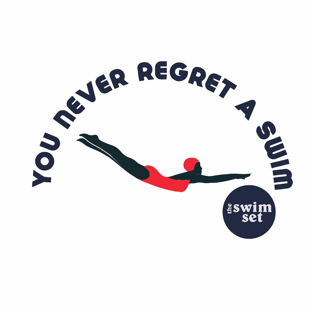 TSHIRT 'YOU NEVER REGRET A SWIM' with Retro Vintage Diver White