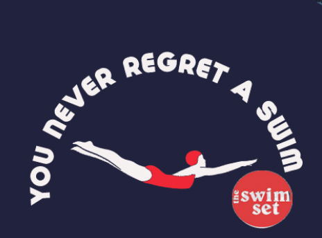 TSHIRT 'YOU NEVER REGRET A SWIM' Retro Vintage Diver Navy